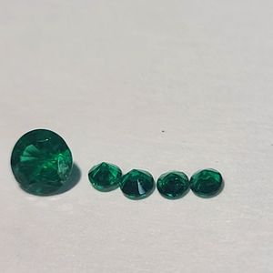 Natural green emeralds